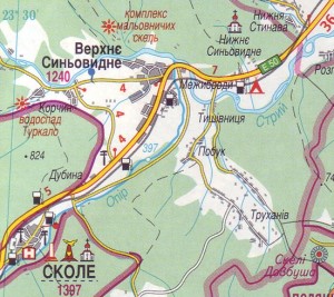 Карта проезда к водопаду Гуркало